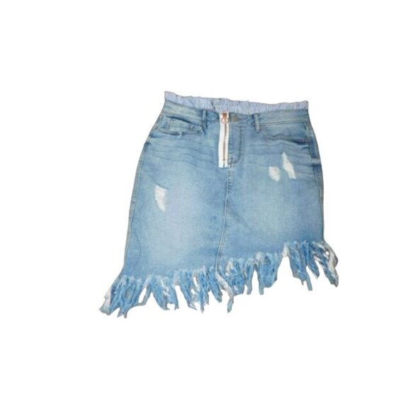 William Rast Dresses & Skirts - Wlliam Rast Size 29 Distressed Denim  A Syn Jean Skirt